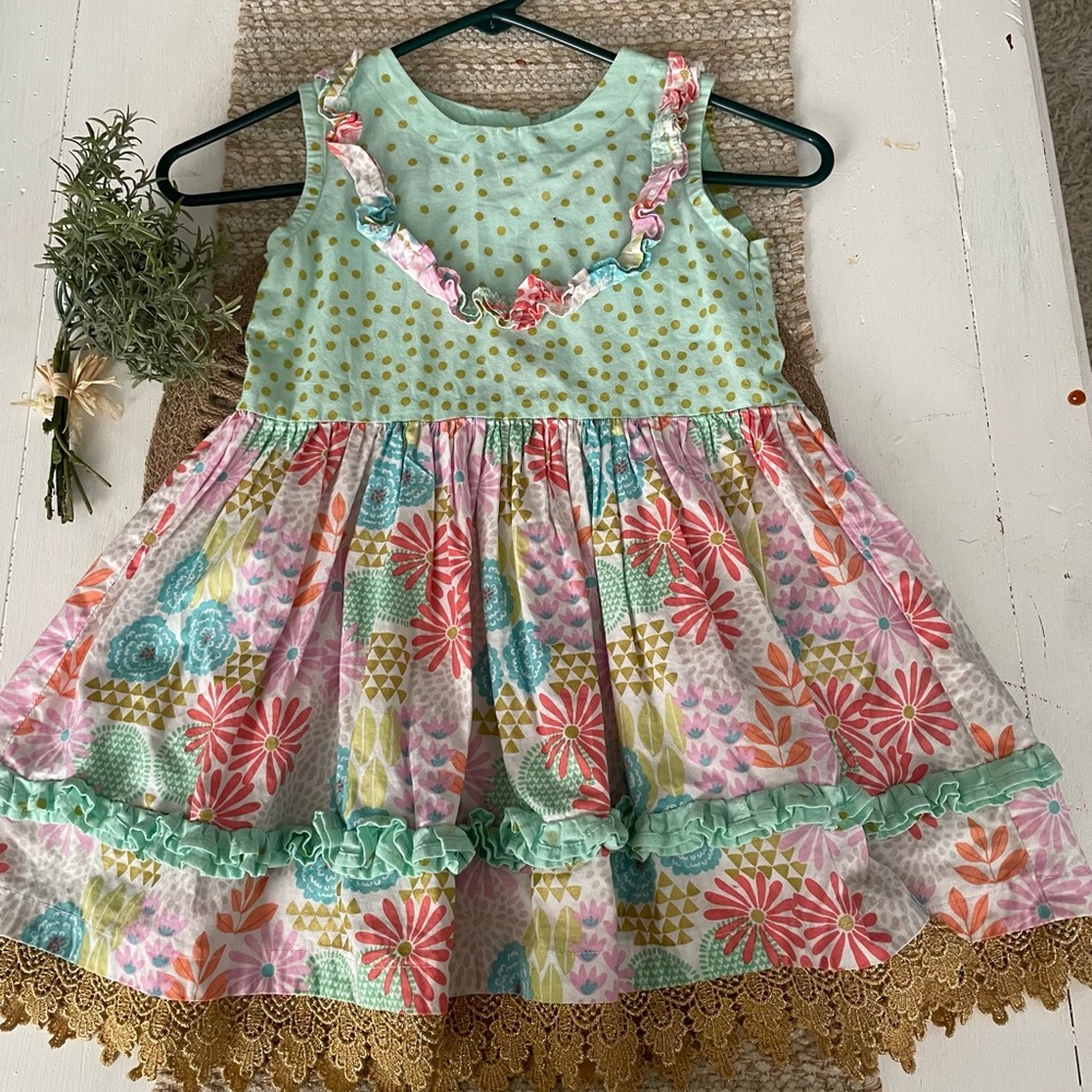 Boutique Colorful Kids Sleeveless Dress Sz 7/8